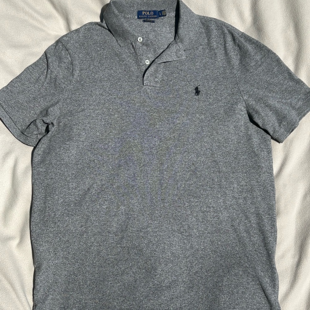 Ralph Lauren Gray Polo Shirt Classic Short Sleeve